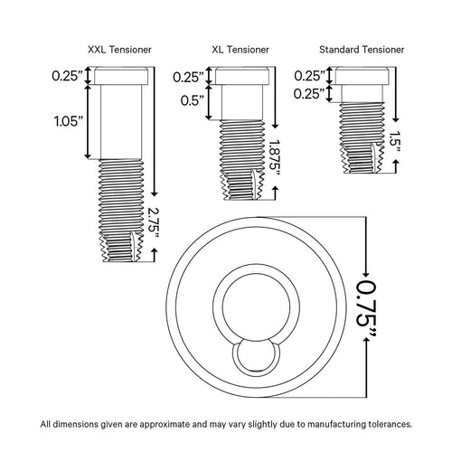 Cable Rail Tensioner Kit for Wood Posts | Black Finish Tensioners Cable Bullet