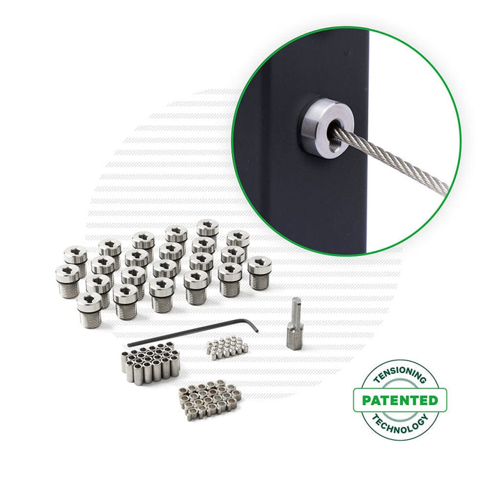 Cable Rail Tensioner Kits for Metal Posts Tensioners Cable Bullet 22 Tensioner Kits with Drivers