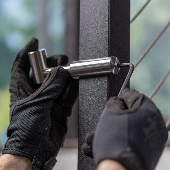 Signature Series Post-Mounted Handrail Bracket Hardware Cable Bullet