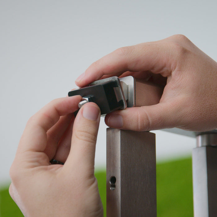 Venture Series Handrail Hinge for Stair Transitions Handrail Cable Bullet