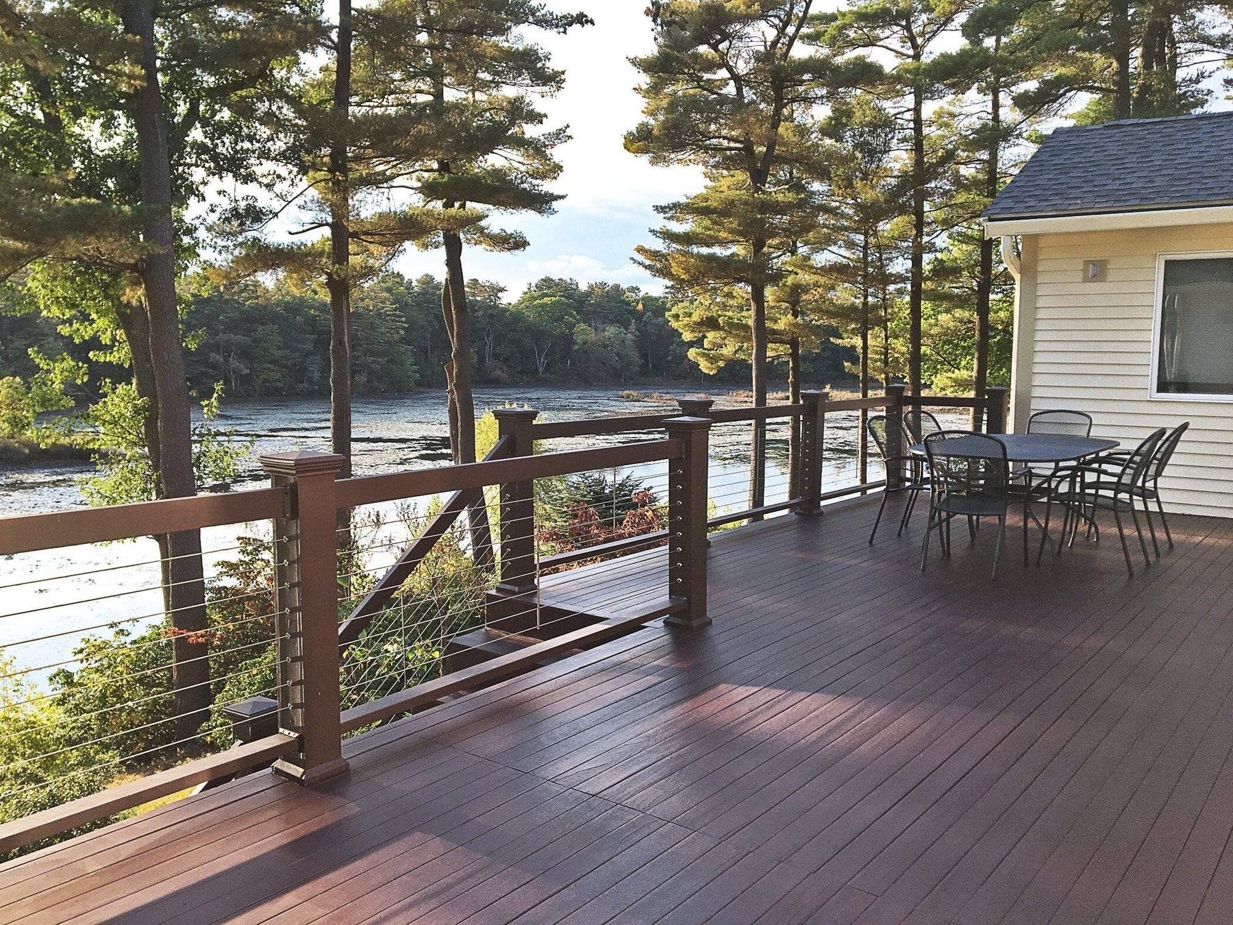 Cable Railing Project: Beaver Pond Road Wood & Sleeved Post Deck