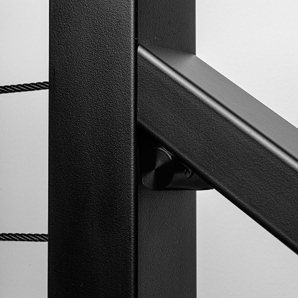 PostSide Handrail Bracket Black Finish — Cable Bullet