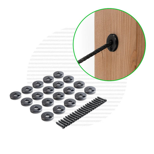 Black Cable Rail Post Hole Cover Hardware Cable Bullet 20-Pack 