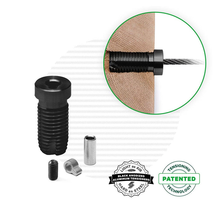 Black Cable Tensioner for Wood Posts Tensioners Cable Bullet Standard (1-1/2") Single Tensioner Kit 