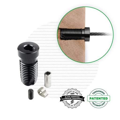 Black Cable Tensioner for Wood Posts Tensioners Cable Bullet Standard (1-1/2") Single Tensioner Kit 