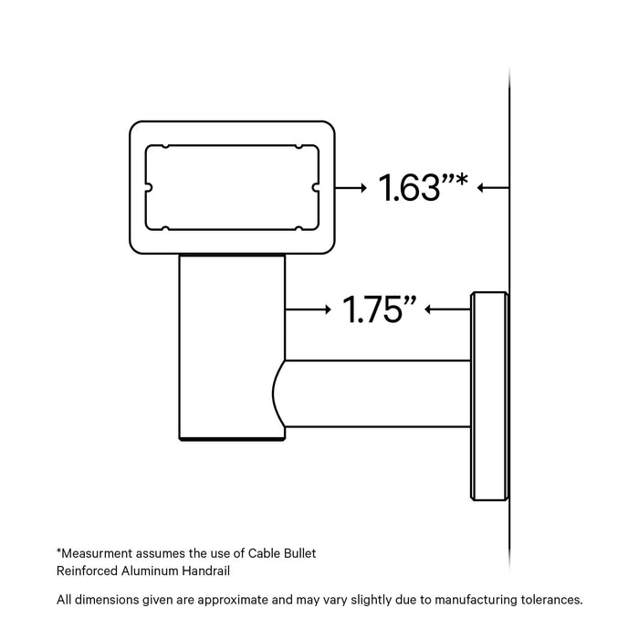 Black Wall-Mounted Handrail Bracket Hardware Cable Bullet 