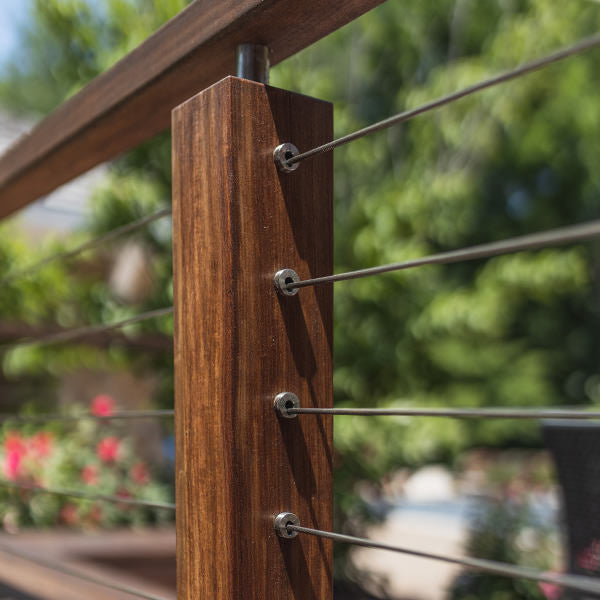 cable railing with wood posts