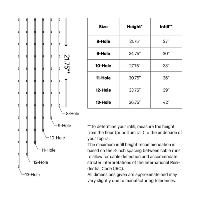 Cable Spacer Bar Kit | Black Finish Hardware Cable Bullet 