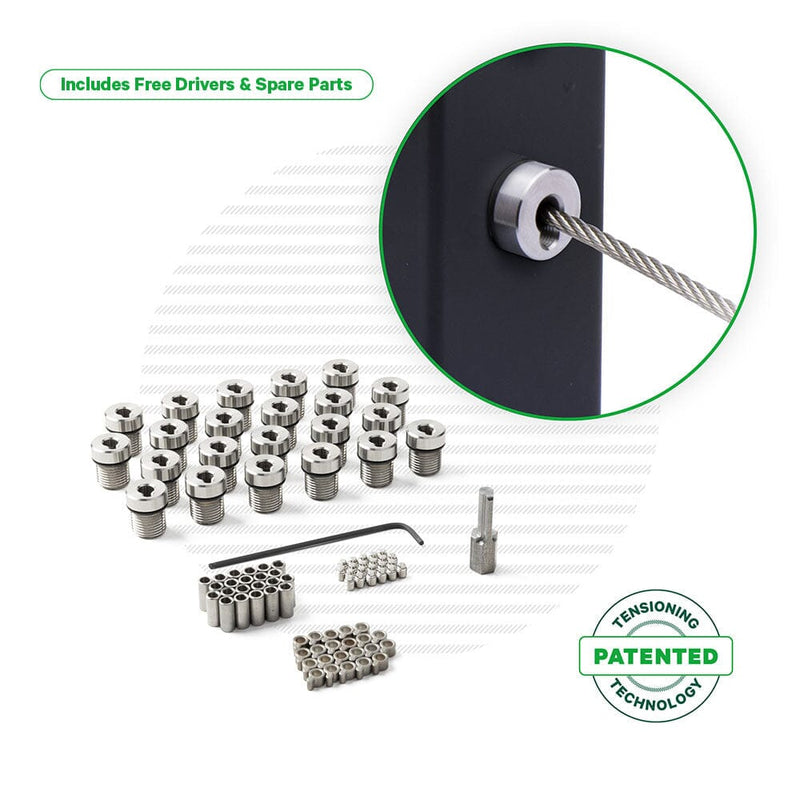 Cable Tensioner for Metal Posts Tensioners Cable Bullet 22 Tensioner Kits with Drivers 