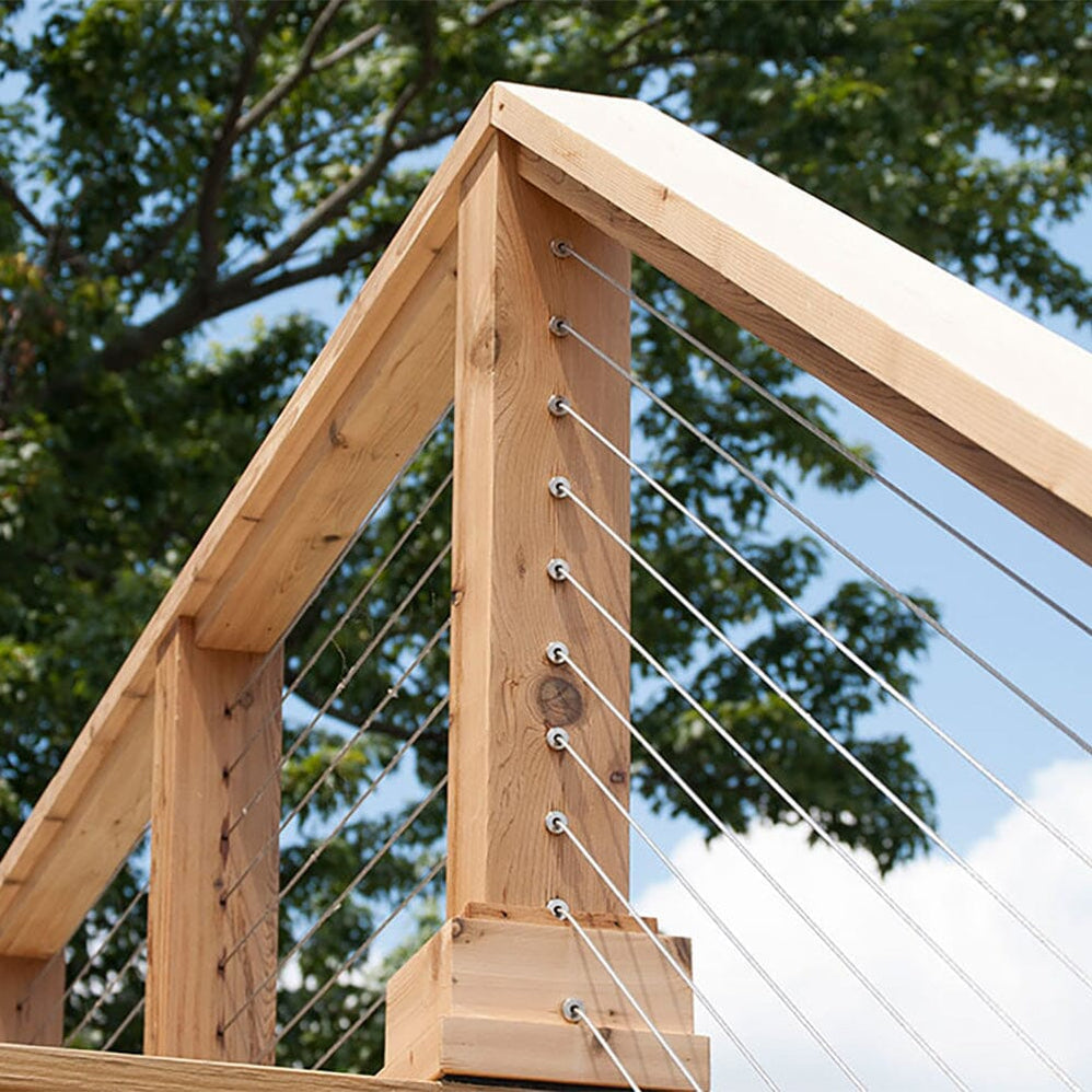 Timber Cable Riser Wood Cable Railing Kits | Cable Railings for Wood Posts | Cable Bullet