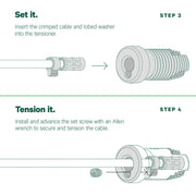 Cable Tensioner for Wood Posts Tensioners Cable Bullet 