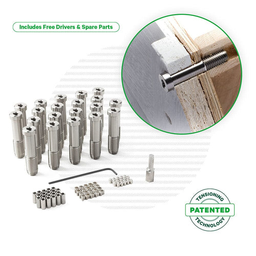 Cable Tensioner for Wood Posts Tensioners Cable Bullet XXL (2-3/4") 20 Tensioner Kits with Drivers 