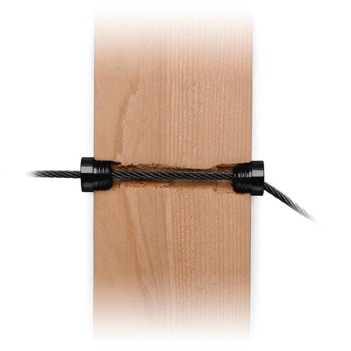Deluxe Cable Rail Post Hole Cover | Black Finish Cable Bullet 