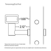 Post-Mounted Handrail Bracket for Signature Series Cable Railing Hardware Cable Bullet 