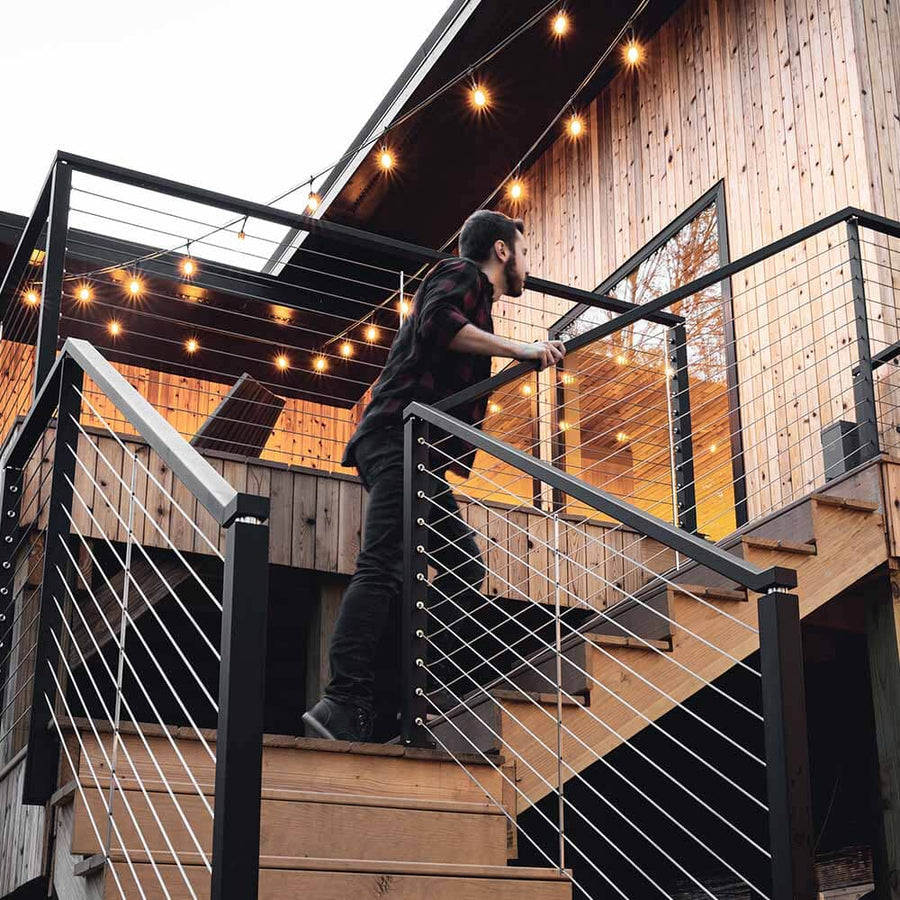 Cable Railing Reinforced Aluminum Handrail — Cable Bullet