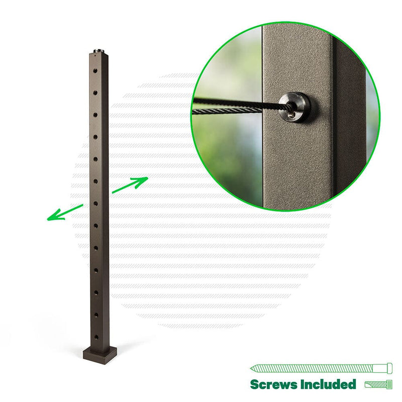 Signature Classic Top Mount Terminal Post Posts Cable Bullet 2-Way Post 42" (13 Cables) Bronze