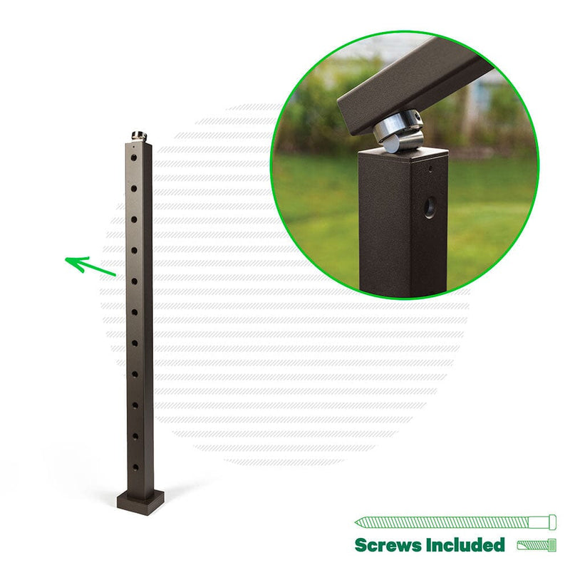 Signature Classic Top Mount Terminal Post Posts Cable Bullet Bottom of Stair End Post 36" (11 Cables) Bronze