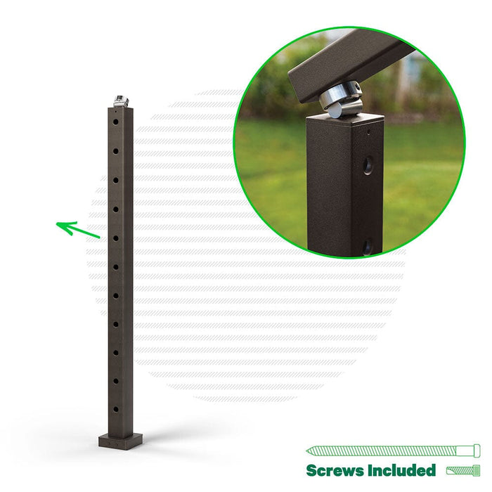 Signature Classic Top Mount Terminal Post Posts Cable Bullet Bottom of Stair End Post 36" (11 Cables) Bronze