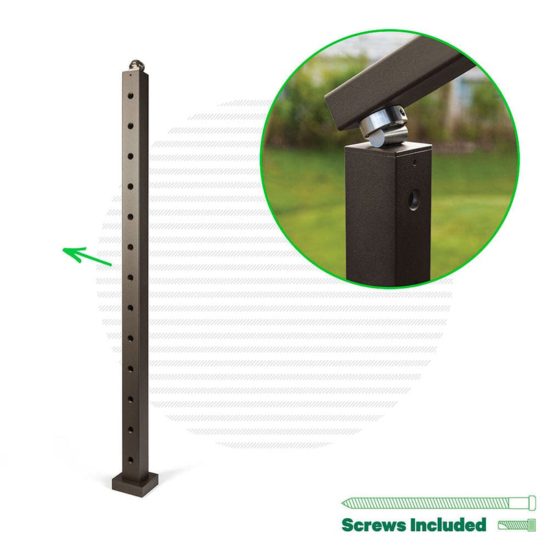 Signature Classic Top Mount Terminal Post Posts Cable Bullet Bottom of Stair End Post 42" (13 Cables) Bronze