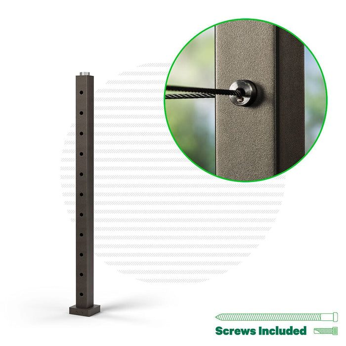 Signature Classic Top Mount Terminal Post Posts Cable Bullet End Post 36" (11 Cables) Bronze