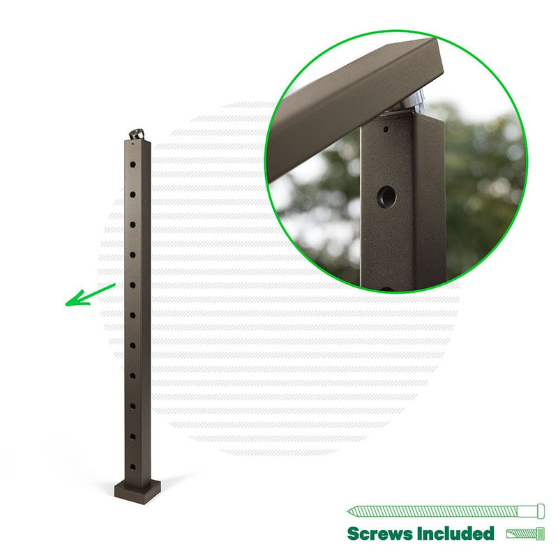 Signature Classic Top Mount Terminal Post Posts Cable Bullet Top of Stair End Post 36" (11 Cables) Bronze