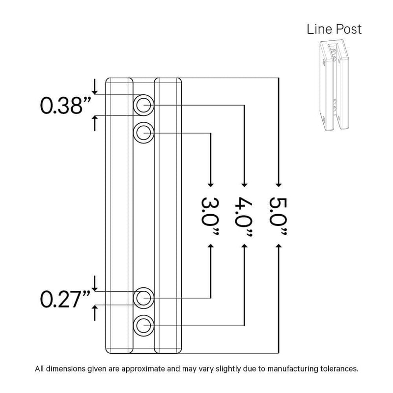 Signature Series Side Mount Cable Railing Line Post Posts Cable Bullet 