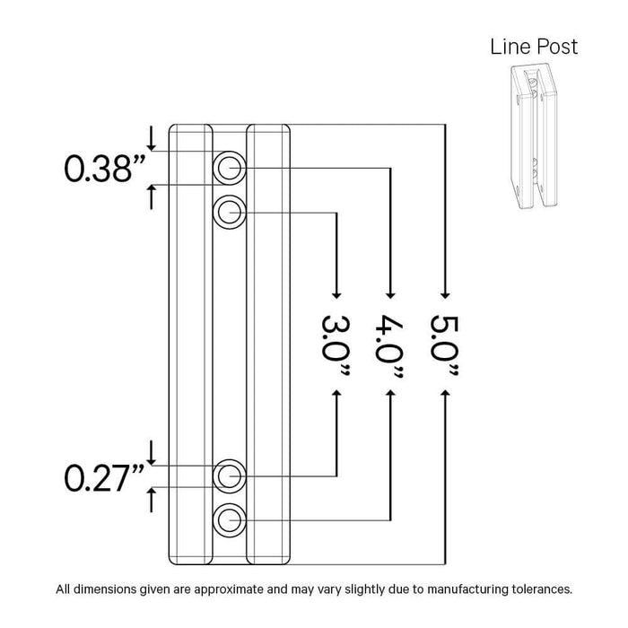 Signature Series Side Mount Cable Railing Line Post Posts Cable Bullet 