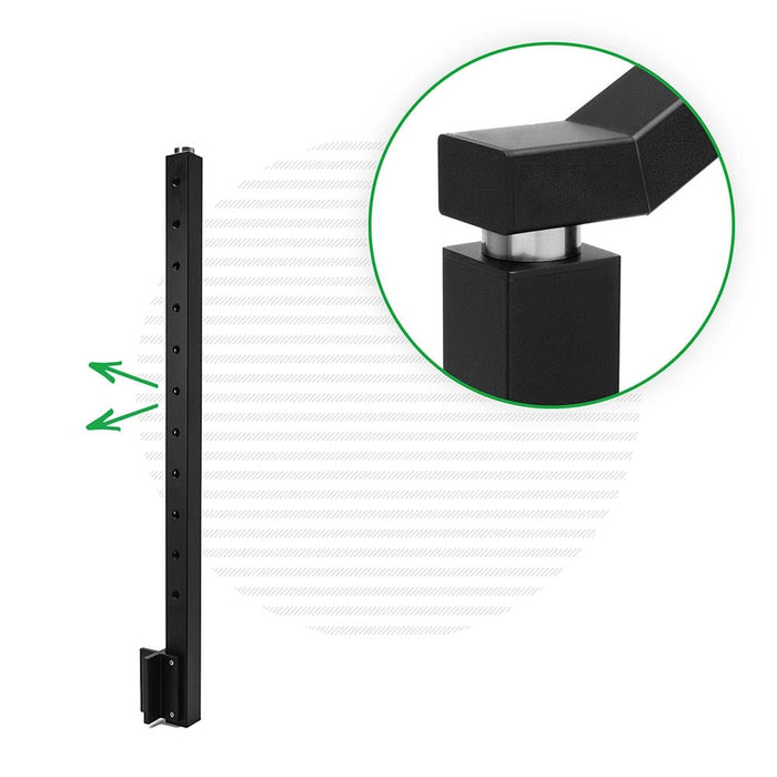 Signature Series Side Mount Cable Railing Terminal Post Posts Cable Bullet Outside Corner Post 36" (11 Cables) Flat Black (Fine Texture)