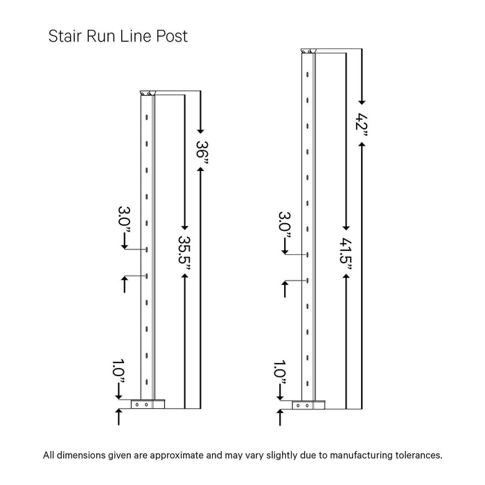 Signature Series Top Mount Cable Railing Line Post | Black Finish Posts Cable Bullet 