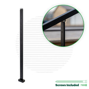 Signature Series Top Mount Cable Railing Line Post Posts Cable Bullet 42" (13 Cables) Flat Black (Fine Texture) Stair Run Line Post