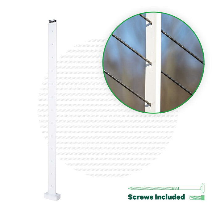 Century Railing Line Post Signature Series Top Mount Cable Railing Line Post — Cable Bullet