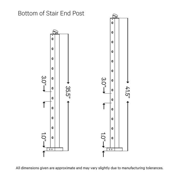 Signature Series Top Mount Cable Railing Terminal Post | Black Finish Posts Cable Bullet 