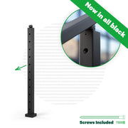 Signature Series Top Mount Cable Railing Terminal Post | Black Finish Posts Cable Bullet Top Stair End Post 36" (11 Cables) Flat Black (Fine Texture)