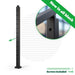 Signature Series Top Mount Cable Railing Terminal Post | Black Finish Posts Cable Bullet Top Stair End Post 42" (13 Cables) Flat Black (Fine Texture)