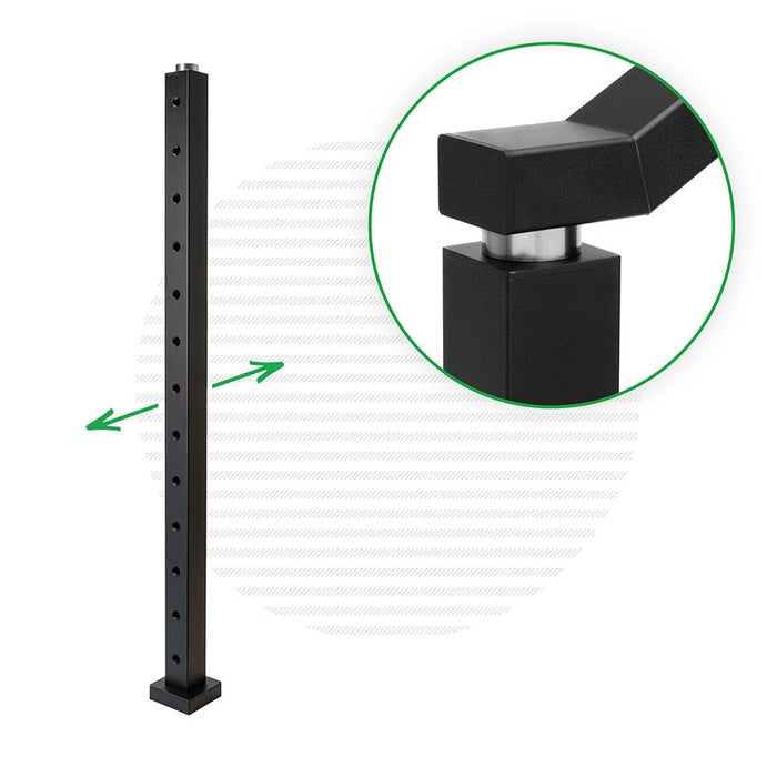 Signature Series Top Mount Cable Railing Terminal Post Posts Cable Bullet 2-Way Post 42" (13 Cables) Flat Black (Fine Texture)