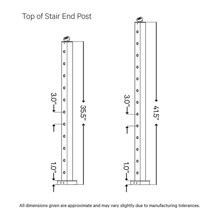 Signature Series Top Mount Cable Railing Terminal Post Posts Cable Bullet 