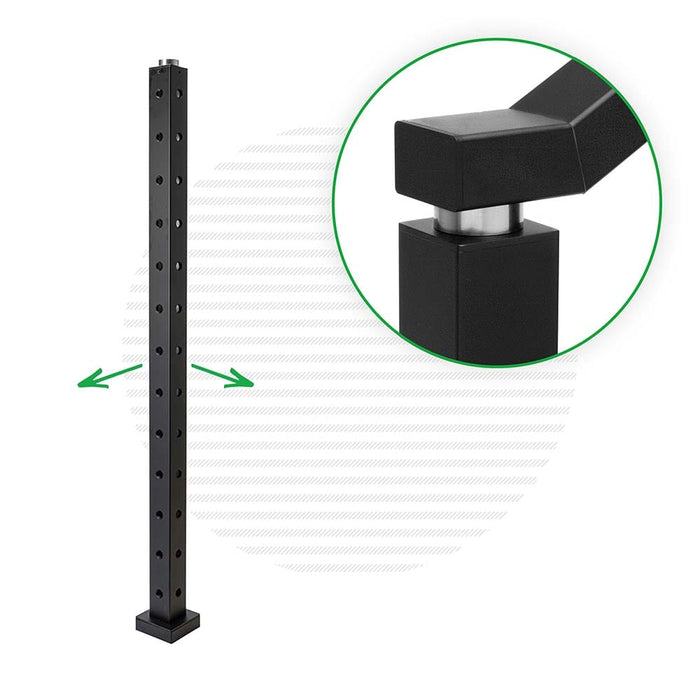 Signature Series Top Mount Cable Railing Terminal Post Posts Cable Bullet Corner Post 42" (13 Cables) Flat Black (Fine Texture)