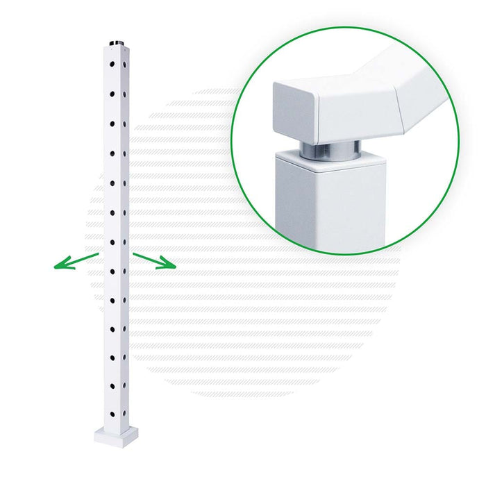 Signature Series Top Mount Cable Railing Terminal Post Posts Cable Bullet Corner Post 42" (13 Cables) Flat White (Fine Texture)