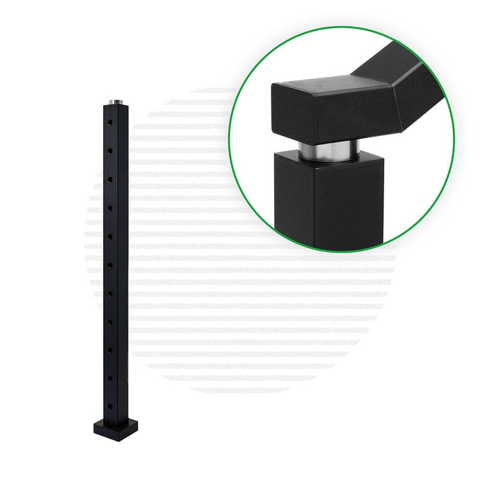 Signature Series Top Mount Cable Railing Terminal Post Posts Cable Bullet End Post 36" (11 Cables) Flat Black (Fine Texture)