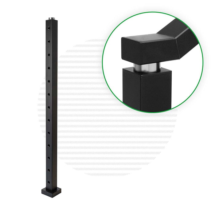 Signature Series Top Mount Cable Railing Terminal Post Posts Cable Bullet End Post 42" (13 Cables) Flat Black (Fine Texture)