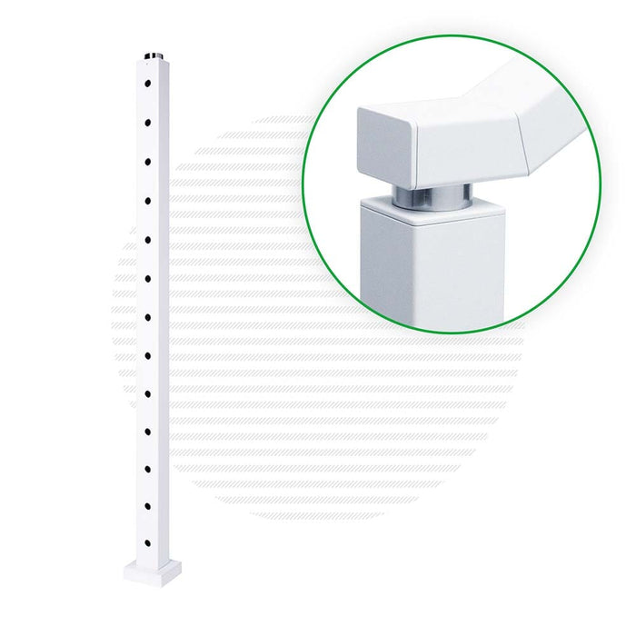 Signature Series Top Mount Cable Railing Terminal Post Posts Cable Bullet End Post 42" (13 Cables) Flat White (Fine Texture)