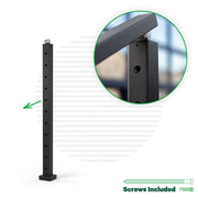 Signature Series Top Mount Cable Railing Terminal Post Posts Cable Bullet Top Stair End Post 36" (11 Cables) Flat Black (Fine Texture)
