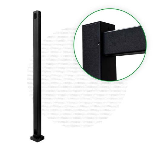 Summit Series Top Mount Vertical Cable Railing Terminal Post Posts Cable Bullet 42" Flat Black (Fine Texture) End Post