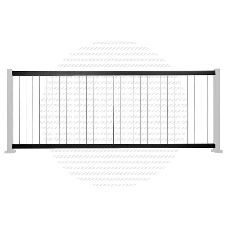 Summit Series Vertical Cable Railing Level Panel Panels Cable Bullet 36" Flat Black (Fine Texture) 96" Level Run