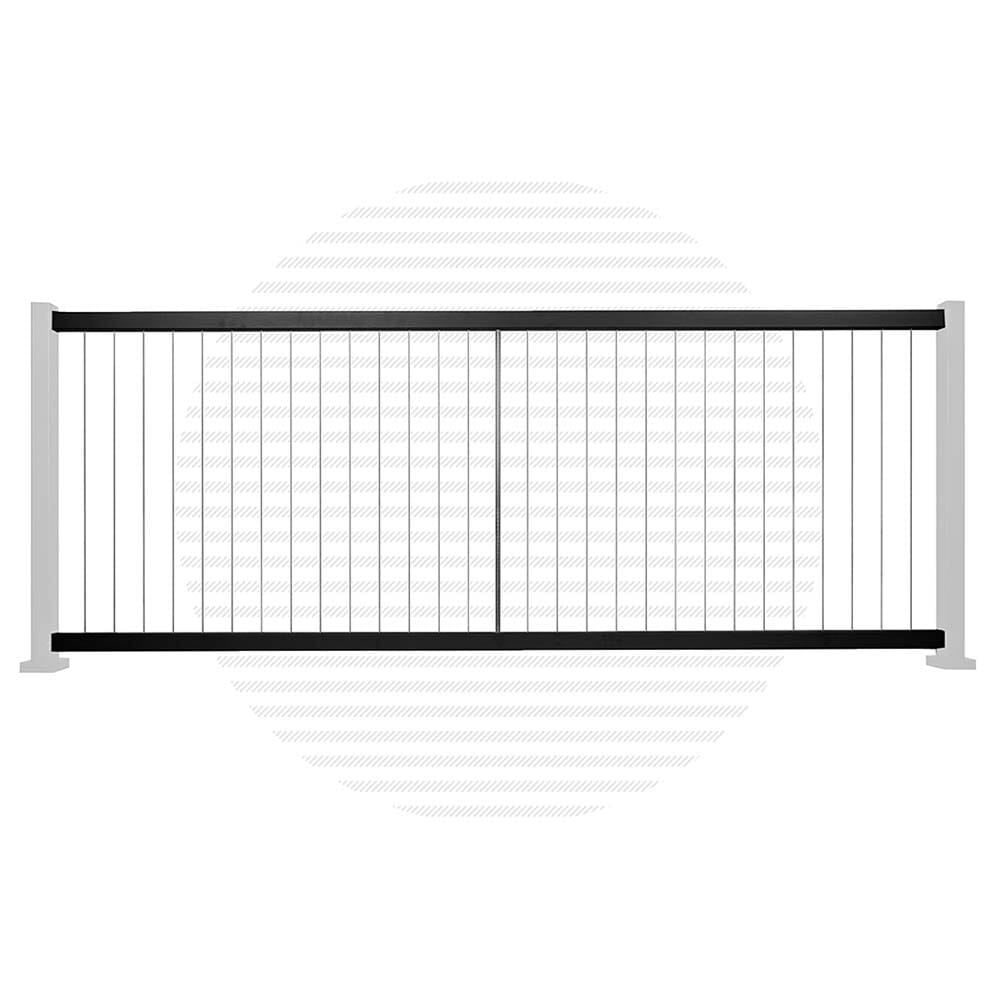 Summit Series Vertical Cable Railing Level Panel Panels Cable Bullet 36" Flat Black (Fine Texture) 96" Level Run
