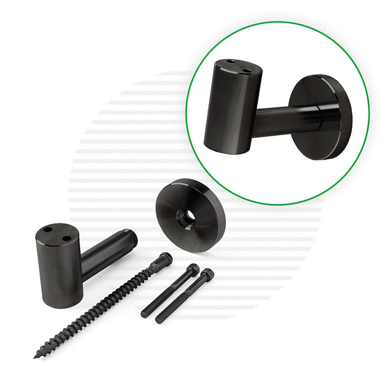 Wall-Mounted Handrail Bracket | Black Finish Hardware Cable Bullet 