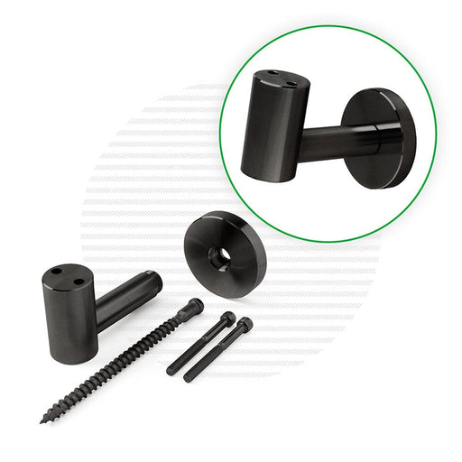 Wall-Mounted Handrail Bracket | Black Finish Hardware Cable Bullet 
