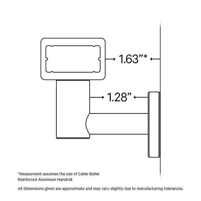 Wall-Mounted Handrail Bracket | Black Finish Hardware Cable Bullet 