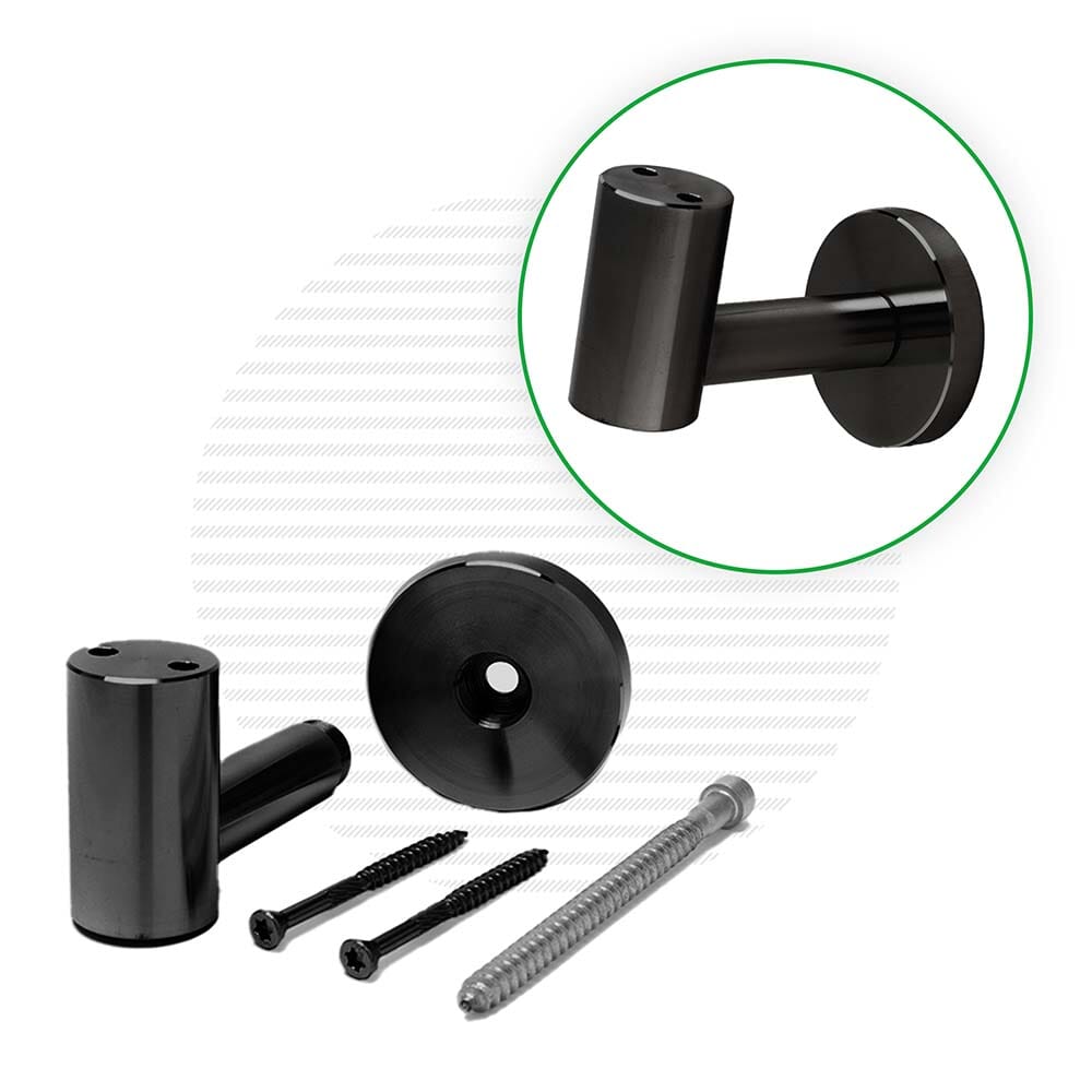 WallMounted Handrail Bracket Black Finish — Cable Bullet